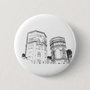 Wit-Russische watertorens Ronde Button 5,7 Cm