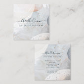 Wit Rust Blauw Abstract Vormen Interieur Designer Vierkante Visitekaartje (Voorkant / Achterkant)