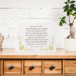 Wit Rustiek Goud Bloemen Lijst Johannes 3:16 Houten Kist Print