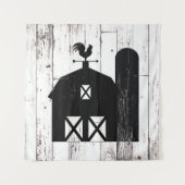 Wit Rustiek Hout Zwart Schuur Boerderij Feest Acht Wandkleed (Voorkant)