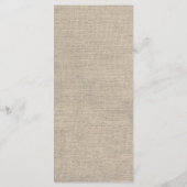 Wit Rustiek Lijst Burlap Wedding Menu (Achterkant)
