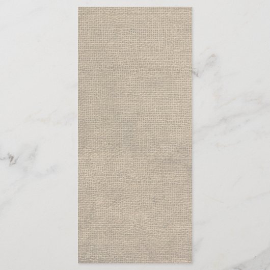 Wit Rustiek Lijst Burlap Wedding Menu (Achterkant)