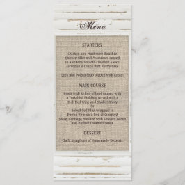Wit Rustiek Lijst Burlap Wedding Menu
