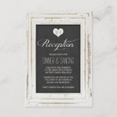 Wit rustiek Lijst krijt bruiloft receptie Informatiekaartje (Voorkant)