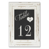 Wit Rustiek Lijst Krijt Typografie Tafelnummer (Achterkant)