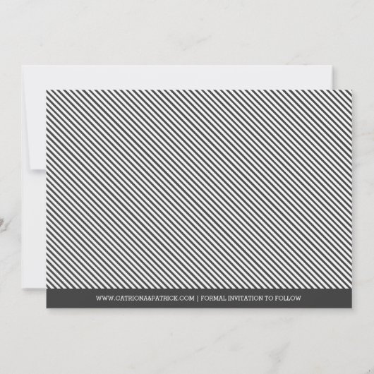 Wit rustiek script Bewaar onze datum aankondiging (Achterkant)