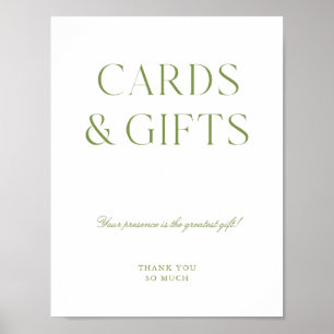 Wit & Salie Groene Kaarten & Cadeaus Digitale Sign Poster