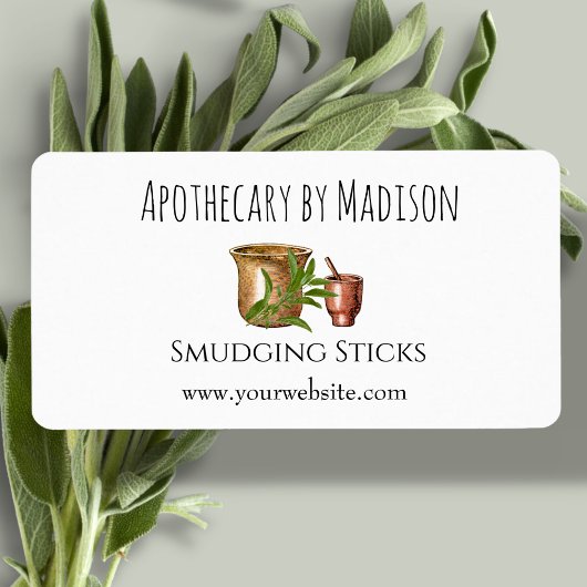 Wit | Salie Smudge Sticks Productlabels Etiket