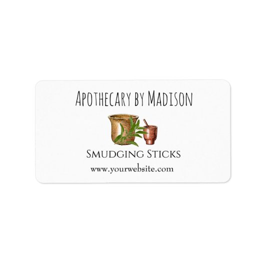 Wit | Salie Smudge Sticks Productlabels Etiket (Voorkant)