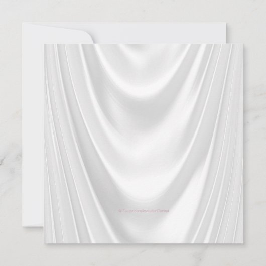 Wit Satijn Glitter Roze Kruis Eerste Communie Kaart (Achterkant)