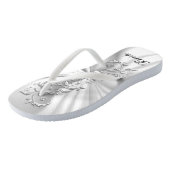 Wit Satijn & Zilver Ontwerp | Bruid Teenslippers (Schuin)