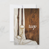 Wit Satin and Horse Bit Country Weddenschap RSVP (Voorkant)