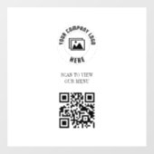 Wit Scan Me QR Code Menu Bord  Raamsticker (Vel)