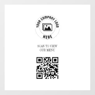Wit Scan Me QR Code Menu Bord Raamsticker