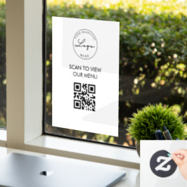 Wit Scan Me QR Code Prijslijst Menubord  Raamsticker
