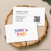 Wit Scannable QR-code Logo Minimaal Visitekaartje