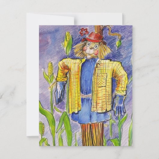 WIT-SCARECROW WIZARD VAN DE OZ-PARTIJINVITATIE KAART (Voorkant)