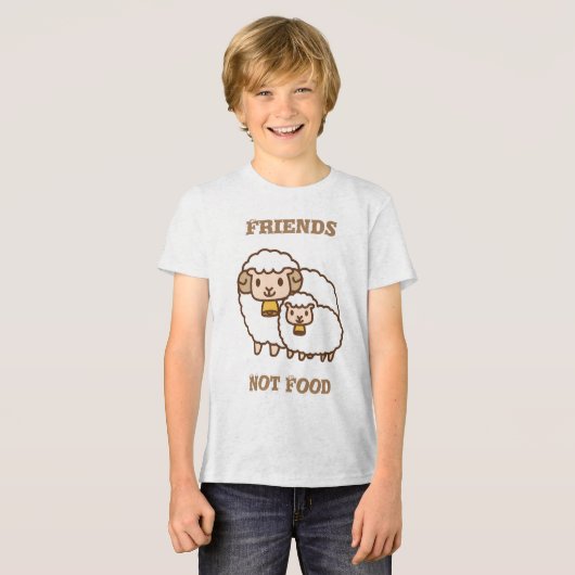 Wit Schaap met Kind Tri-Blend Shirt (Voorkant volledig)