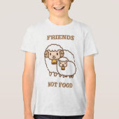 Wit Schaap met Kind Tri-Blend Shirt (Voorkant)