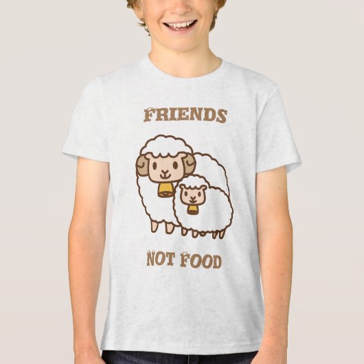 Wit Schaap met Kind Tri-Blend Shirt (Voorkant)
