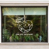 Wit Schattige Dank u en zie u Window Decal Decor