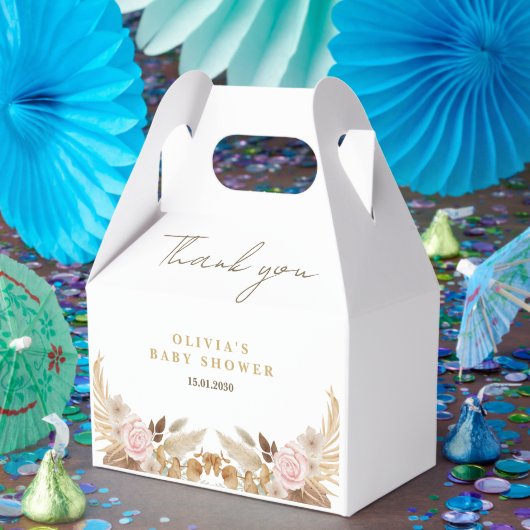 Wit Schattige Waterverf Flower Baby shower Bedankdoosjes (Feest)