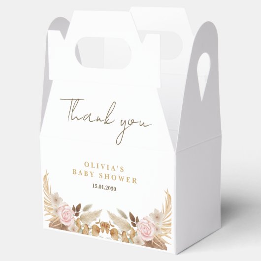 Wit Schattige Waterverf Flower Baby shower Bedankdoosjes (Geopend)