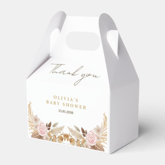 Wit Schattige Waterverf Flower Baby shower Bedankdoosjes (Voorkant Zijde)