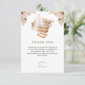 Wit Schattige Waterverf Flower Baby shower Bedankkaart (Staand voorkant)