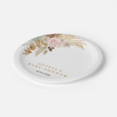 Wit Schattige Waterverf Flower Baby shower Papieren Bordje (Gekanteld)