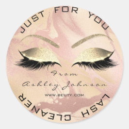 Wit Schoonheidssalon Glitter Marble Gold Lash Clea Ronde Sticker