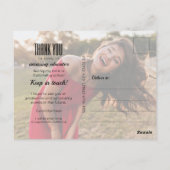 Wit Schrift GRADUATE Foto Bedankt Briefkaart (Achterkant)