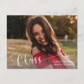 Wit Schrift GRADUATE Foto Bedankt Briefkaart (Voorkant)