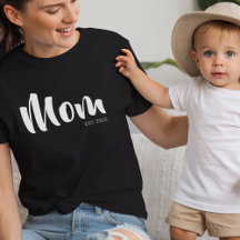 Wit Schrift Oprichtings Moeder Zwarte T-Shirt