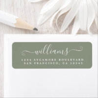 Wit Schrift Sage Groen Retouradreslabel