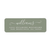Wit Schrift Sage Groen Retouradreslabel Etiket (Voorkant)