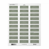 Wit Schrift Sage Groen Retouradreslabel Etiket (Full Sheet)