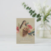 Wit script bedekken | St. Therese Little Flower Visitekaartje (Staand voorkant)