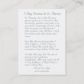 Wit script bedekken | St. Therese Rozen Heilige Ka Visitekaartje (Achterkant)