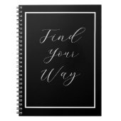 Wit script 'Find Your Way' (Zoeken in hoe je wilt) Notitieboek (Voorkant)