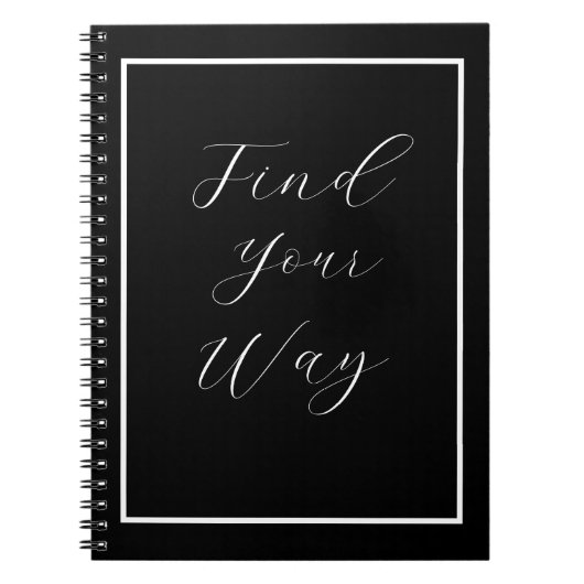 Wit script 'Find Your Way' (Zoeken in hoe je wilt) Notitieboek (Voorkant)