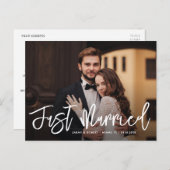 wit script gewoon trouwtrouwaankondiging briefkaart (Voorkant / Achterkant)