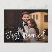 wit script gewoon trouwtrouwaankondiging briefkaart (Voorkant)