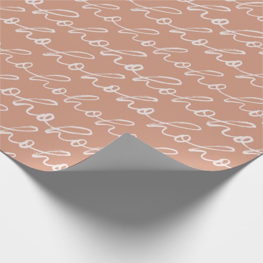 Wit Script Ho Ho Ho Bruin Kerstmis Cadeaupapier (Hoek)