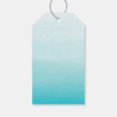 Wit Script Licht Blauw Waterverf Ombre Dank u Cadeaulabel (Achterkant)