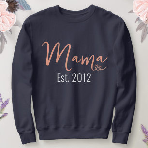 wit script mama est jaar met twee harten trui