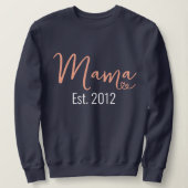  wit script mama est jaar met twee harten trui (Design voorkant)