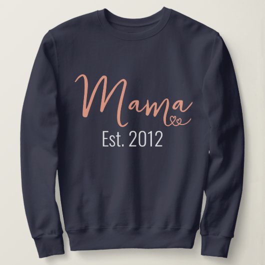 wit script mama est jaar met twee harten trui (Design voorkant)