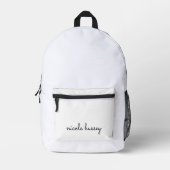 Wit script | Stijlvol Monogram Modern Bedrukte Rugzak (Voorkant)