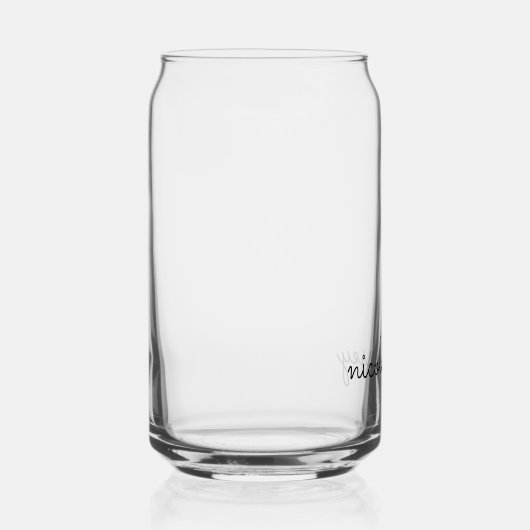 Wit script | Stijlvol Monogram Modern Minimalistis Blikvorm Glas (Rechts)